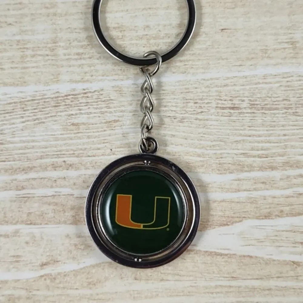 University of Miami Hurricanes Aminco Spinning Key Ring Keychain NCAA Gift